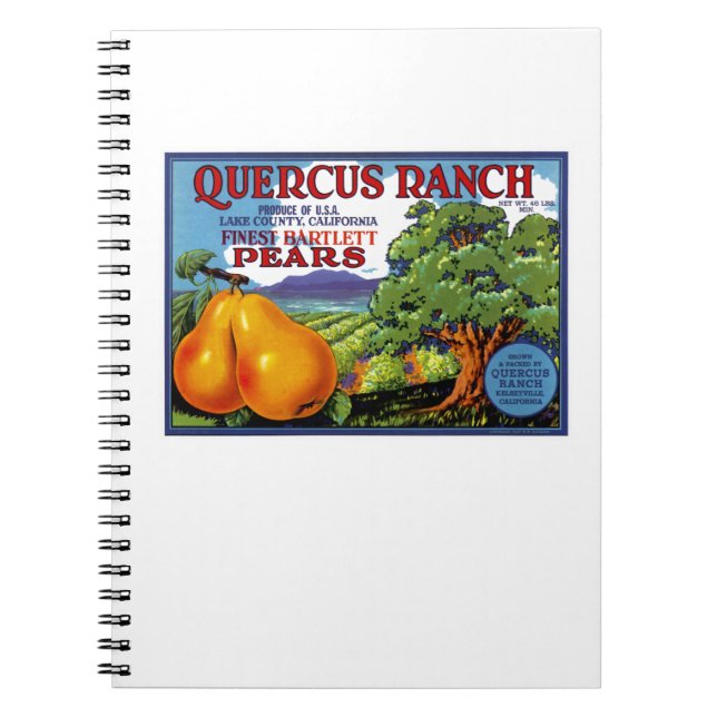 Caderno Espiral Peras de Quercus Ranch (Frente)