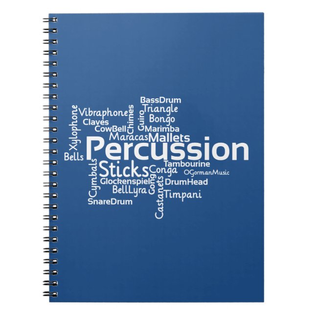 Caderno Espiral Percussion Word Cloud (Frente)