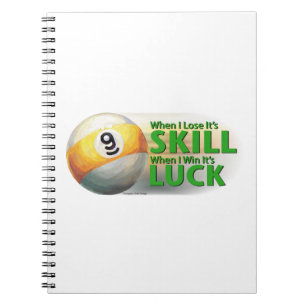 Caderno Espiral Perder Habilidade Ganhar Sorte 9 Bola
