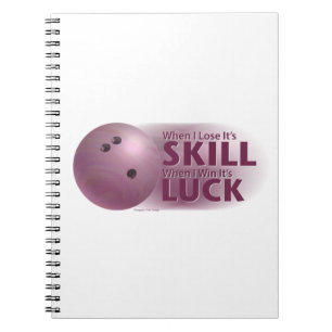 Caderno Espiral Perder Habilidade Ganhar Sorte Boliche Rosa