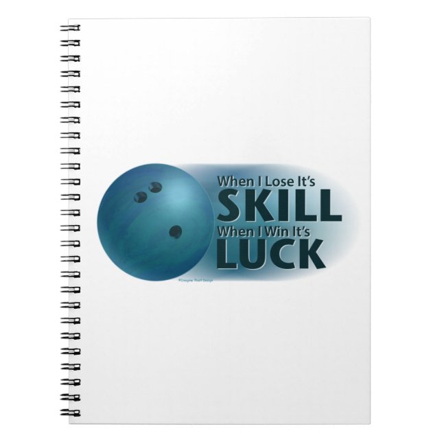 Caderno Espiral Perder Skill Ganha Boliche Sorte Azul (Frente)