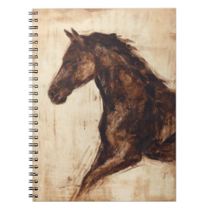 Caderno Espiral Perfil do Cavalo Selvagem Marrom