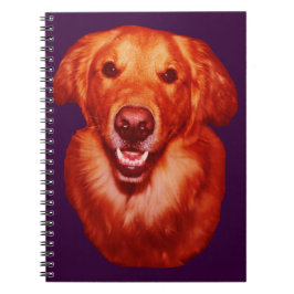 Caderno Espiral Perfil frontal do Golden Retriever Vermelho