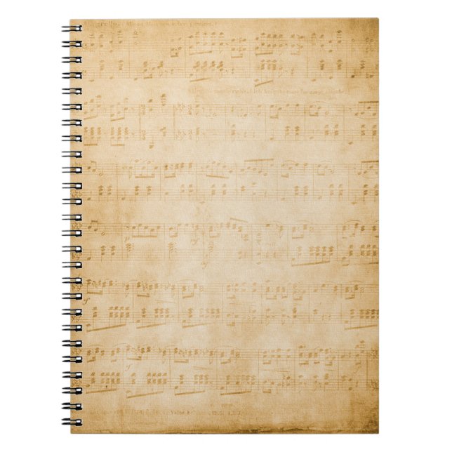 Caderno Espiral Pergaminho de vinheta antiga em segundo plano (Frente)