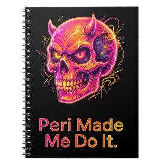 Caderno Espiral Peri Me Fez Fazer Isso – Caveira Travessa Neon