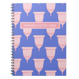 Caderno Espiral Período / Ciclo Menstrual - Seu Nome/Monograma N
