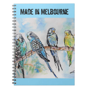 Caderno Espiral Periquito Australiano Passaro Feito Em Melbourne A