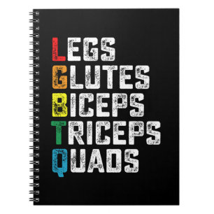 Caderno Espiral Pernas LGBTQ Glutes Biceps Triceps Quads Engraçado