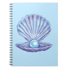 Caderno Espiral Pérola do oceano (azul)