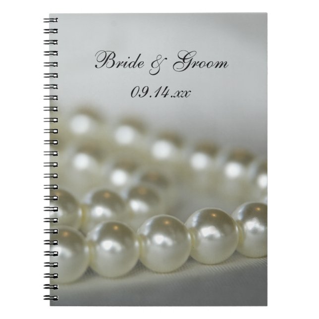 Caderno Espiral Pérolas Brancas de Casamento (Frente)