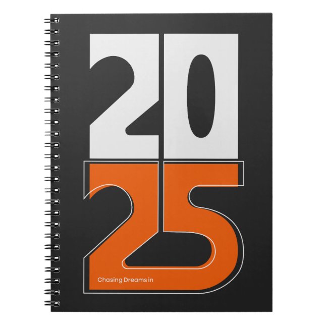 Caderno Espiral Perseguir sonhos em 2025 (Frente)