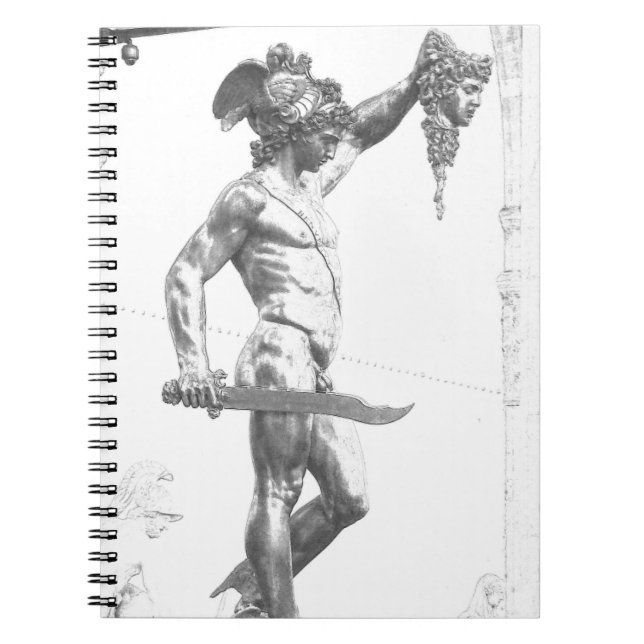 Caderno Espiral Perseu com o Chefe de Medusa (Frente)