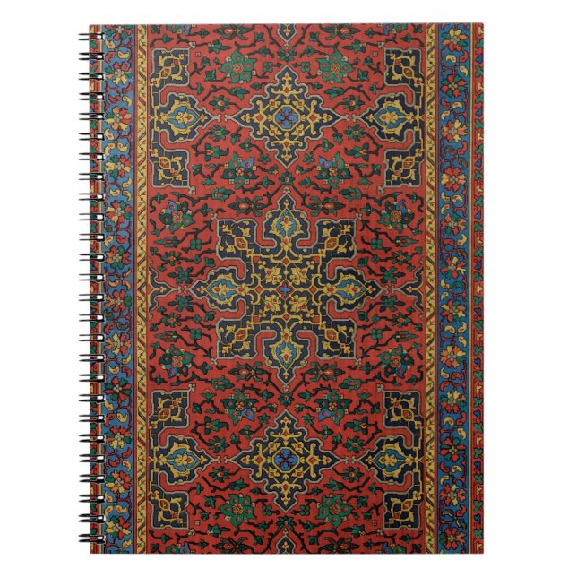 Caderno Espiral Pérsia Rug Carpet Red Blue Classic (Frente)