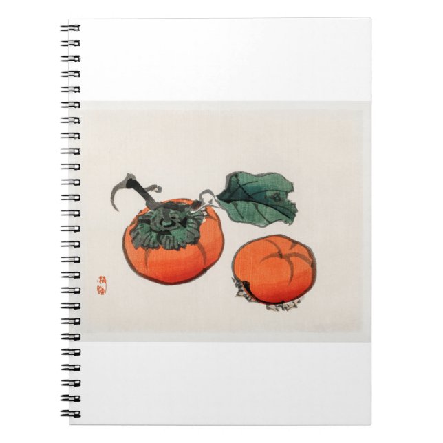 Caderno Espiral Persimmons de Kōno Bairei (1844-1895) (Frente)