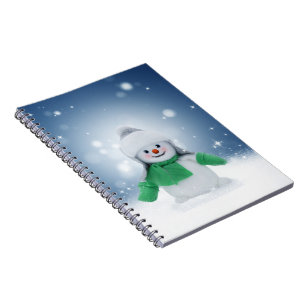 Caderno Espiral Personagem adorável de boneco de neve de Natal do 