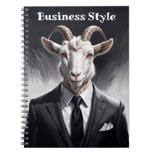 Caderno Espiral Personagem de bode vestido de forma surreal e engr