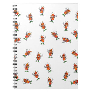 Caderno Espiral Personagem de cartoon de fogo de artifício com ócu