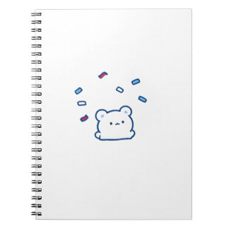 Caderno Espiral Personagem de Celebração Urso Branco Fofo