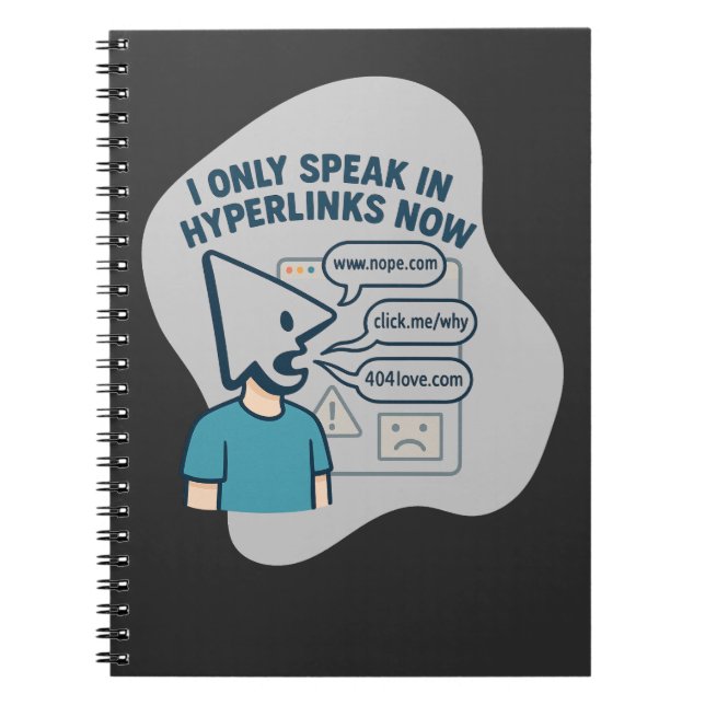 Caderno Espiral Personagem de desenho animado engraçado com o curs (Frente)