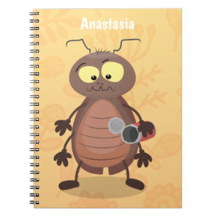 Caderno Espiral personagem de desenho animado engraçado de barata