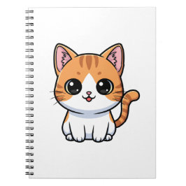 Caderno Espiral Personagem de gatinho laranja fofo
