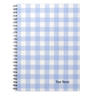 Caderno Espiral PERSONALISE Blue Gingham Pattern Notebook