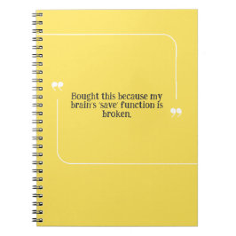Caderno Espiral PERSONALISE Forgetful People Brain Quote Yellow