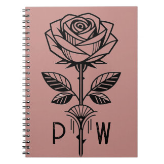 Caderno Espiral Personalised Art Deco Rose Notebook