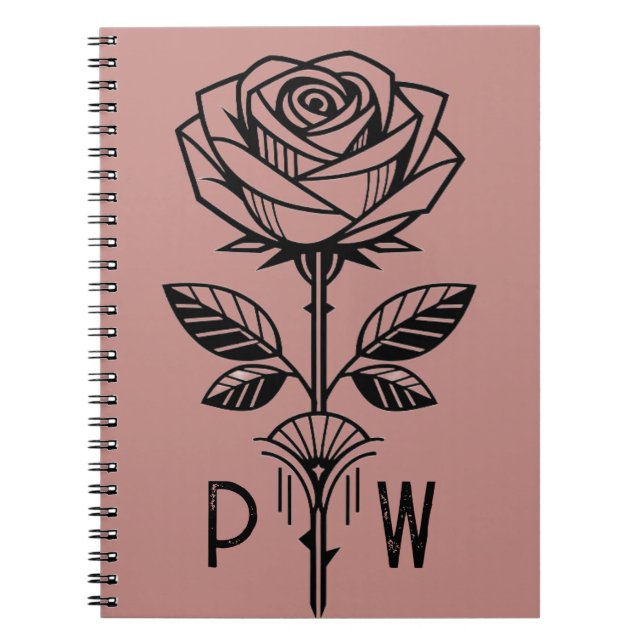 Caderno Espiral Personalised Art Deco Rose Notebook (Frente)