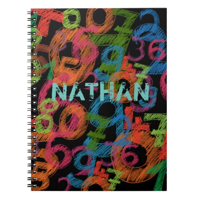 Caderno Espiral Personalised Colorful Numbers Graffiti (Frente)