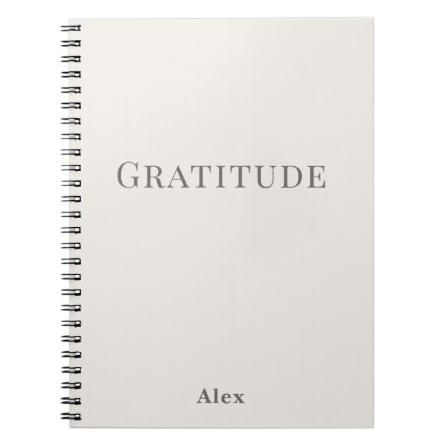 Caderno Espiral Personalised Gratitude – Minimal Typography (Frente)