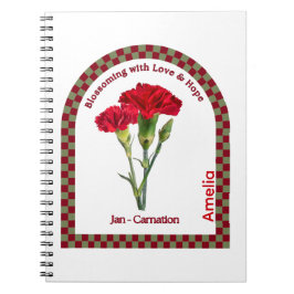 Caderno Espiral Personalised January Birth Month Flower Notebook
