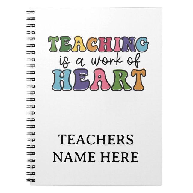 Caderno Espiral Personalised Teacher Notebook – Teachers Gift (Frente)