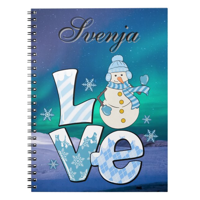 Caderno Espiral "Personalisierbares Notizbuch 'Love' mit Schneeman (Frente)
