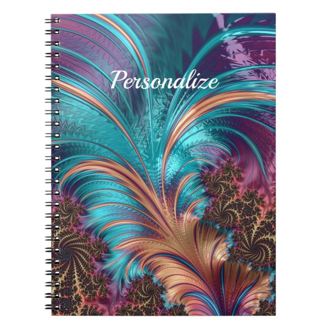 Caderno Espiral Personalização da Abstrato azul-roxo Elegante (Frente)