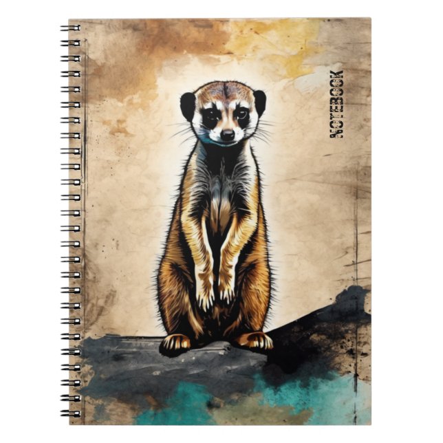 Caderno Espiral PERSONALIZAÇÃO: Meerkat | Diário para notebook (Frente)