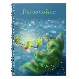 Caderno Espiral Personalização Verde Encantada Adorável