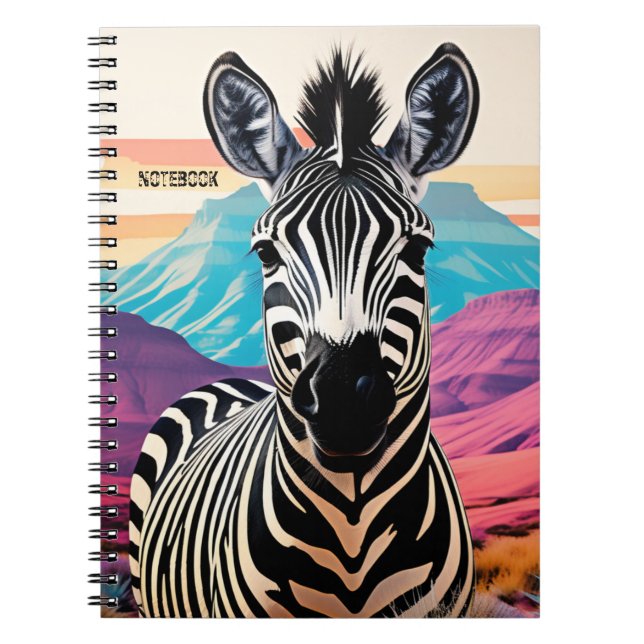 Caderno Espiral PERSONALIZAÇÃO: Zebra da Montanha do Cabo | Cadern (Frente)