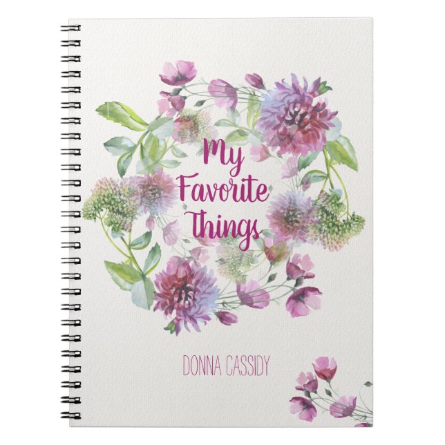 Caderno Espiral Personalizadas Minhas Coisas Favoritas (Frente)