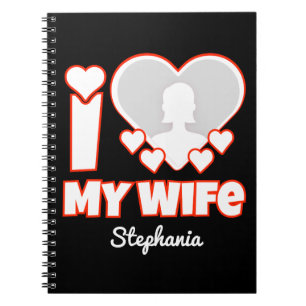 Caderno Espiral Personalizado Amo Minha Esposa - Adicionar Nome e
