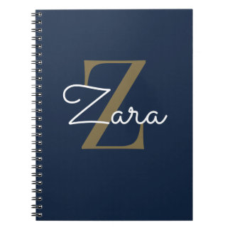 Caderno Espiral Personalizado Azul Marinho e Doura