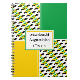 Caderno Espiral Personalizado Bandeira JAMAICA Diário de scrip
