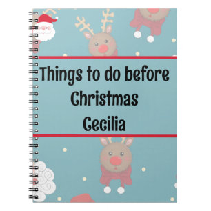 Caderno Espiral Personalizado "Coisas a fazer antes do Natal"
