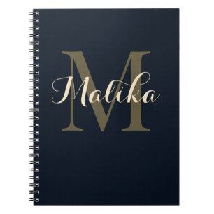 Caderno Espiral Personalizado com Monograma Elegan