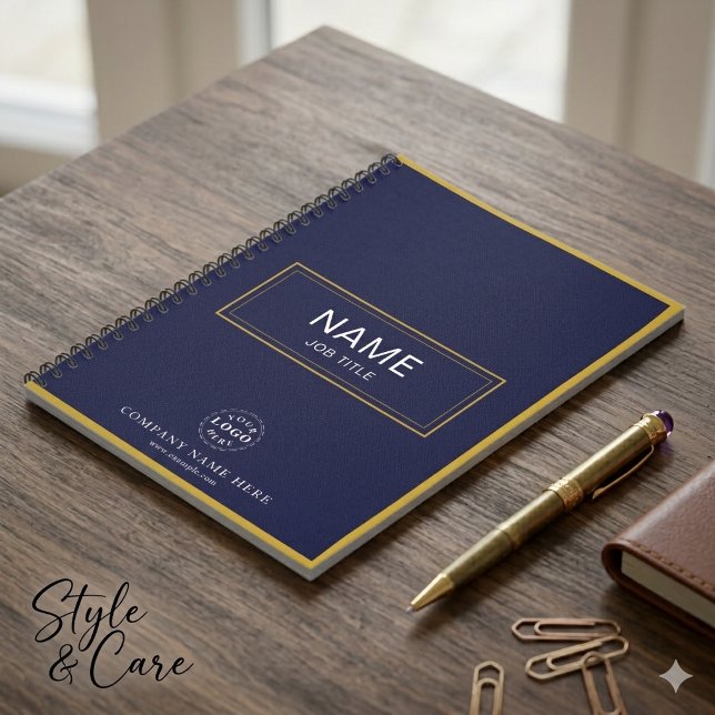 Caderno Espiral Personalizado com Nome e Logotipo  (Custom Spiral Notebook with Name & Business Logo)
