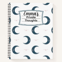 Caderno Espiral Personalizado com Padrão de Lua 21
