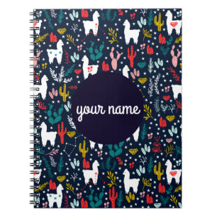 Caderno espiral personalizado da alpaca