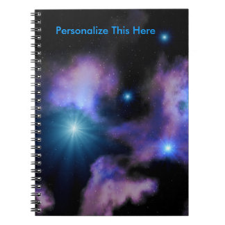 Caderno espiral personalizado das nebulosa de Sci