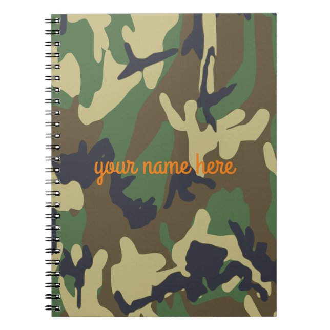 Caderno espiral personalizado de Camo (Frente)