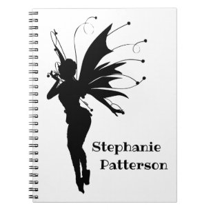 Caderno Espiral Personalizado de Fada de Fada de Black Fantasy